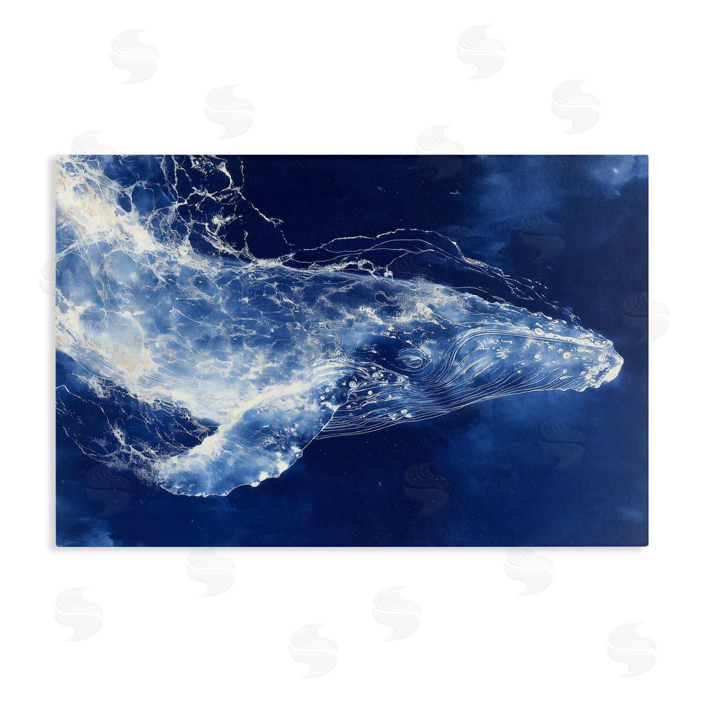 Chromatic Storm Studio Whale in Motion Stretched Canvas Wall Art Print