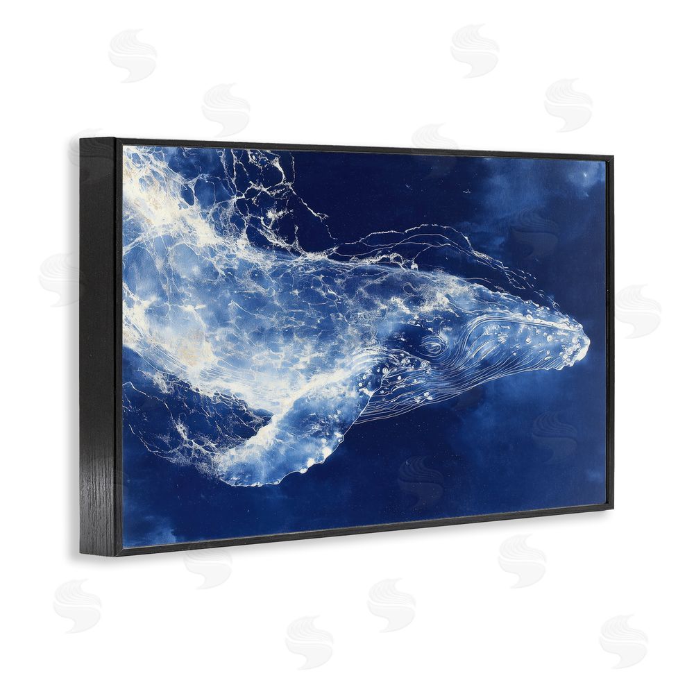 Chromatic Storm Studio Whale in Motion Black Framed Giclee Wall Art Print