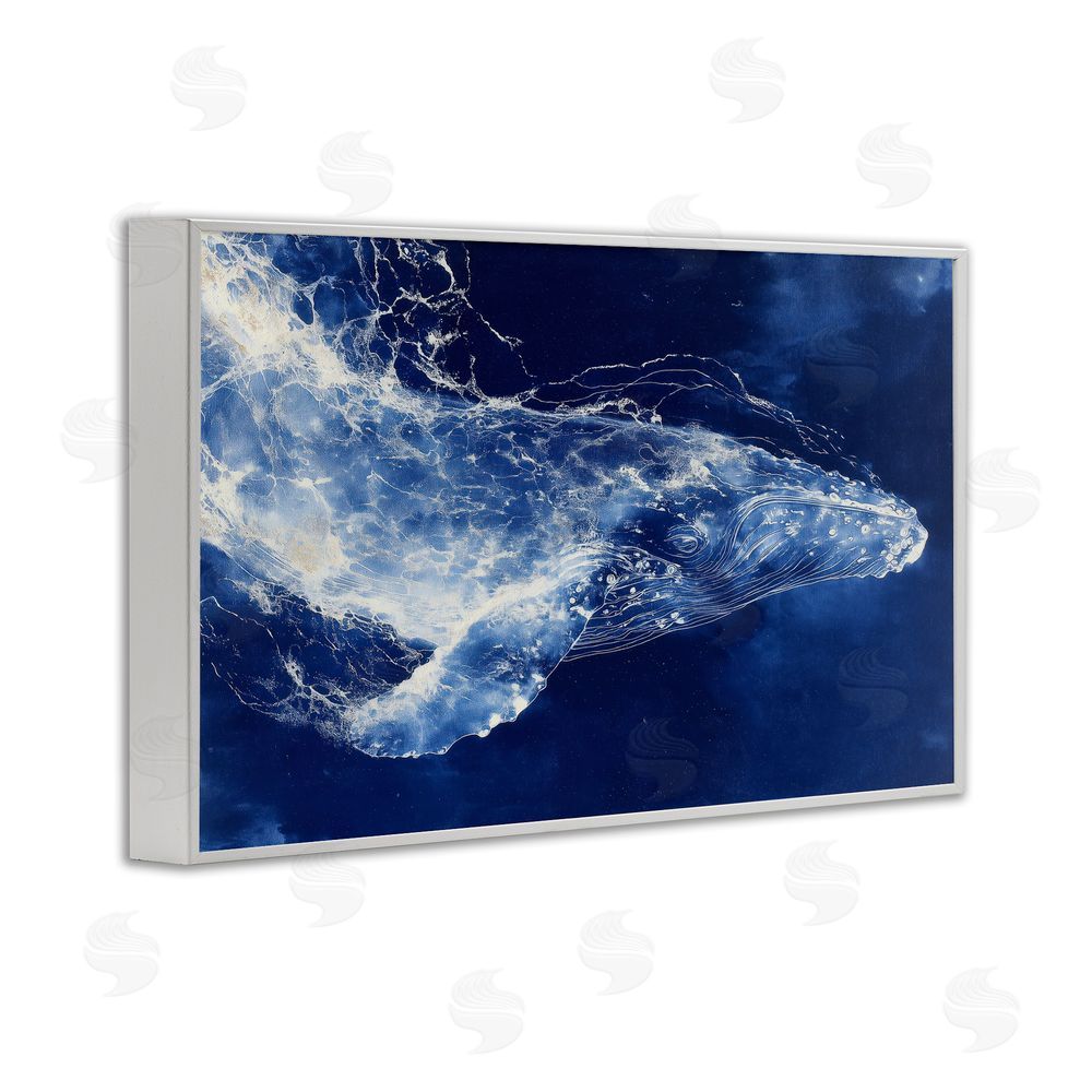 Chromatic Storm Studio Whale in Motion White Framed Giclee Wall Art Print