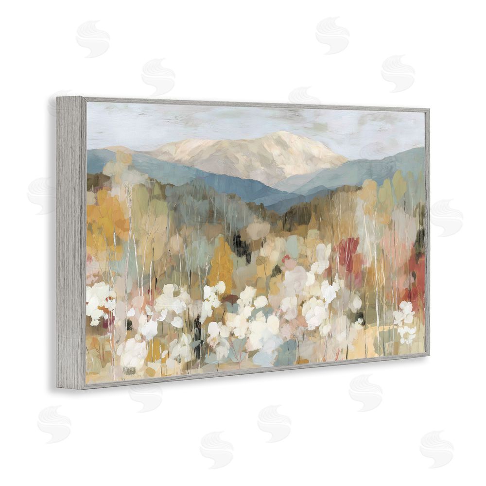 Chromatic Storm Studio Autumn Mountain Meadow Gray Framed Giclee Wall Art Print
