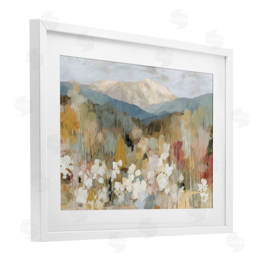 Chromatic Storm Studio Autumn Mountain Meadow White Framed Print Under Glass with Matting Wall Art