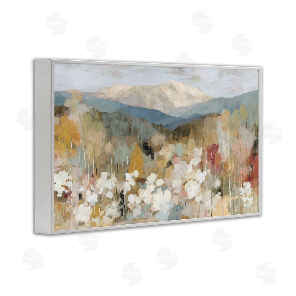 Chromatic Storm Studio Autumn Mountain Meadow White Framed Giclee Wall Art Print