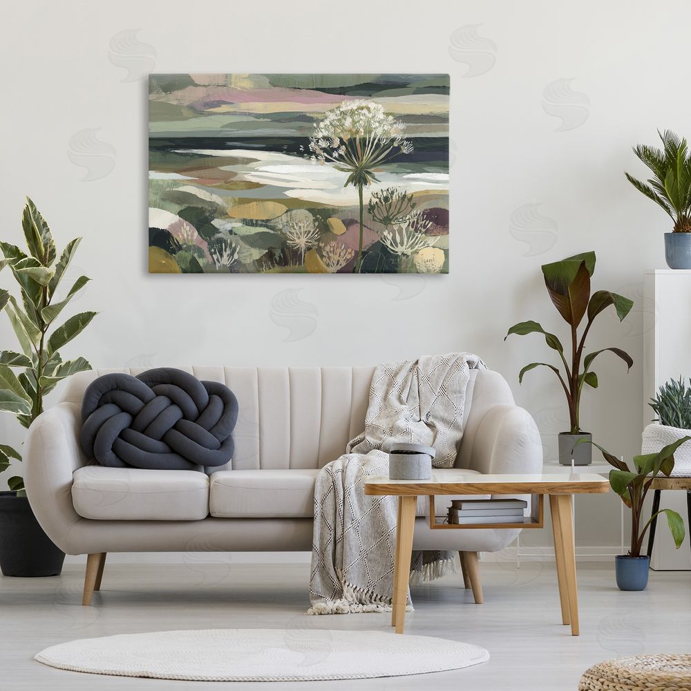Chromatic Storm Studio Dandelion in Misty Meadow Stretched Canvas Wall Art in Room