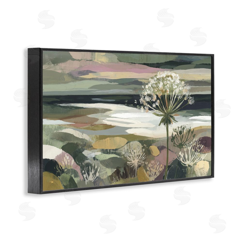Chromatic Storm Studio Dandelion in Misty Meadow Black Framed Giclee Wall Art Print