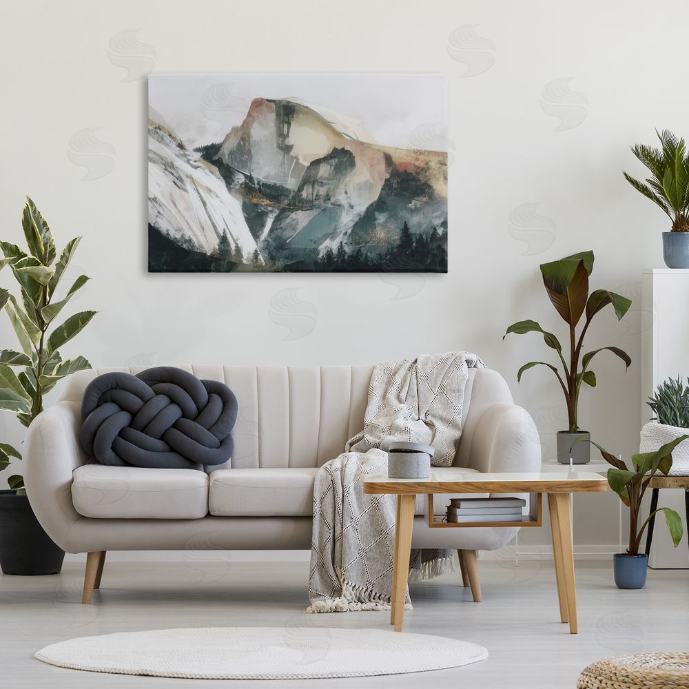Chromatic Storm Studio Abstract Sierra Nevada Mountain Stretched Canvas Wall Art Print in Room