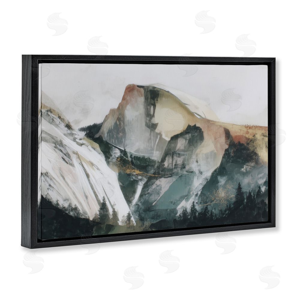 Chromatic Storm Studio Abstract Sierra Nevada Mountain Black Floating Frame Stretched Canvas Wall Art Print