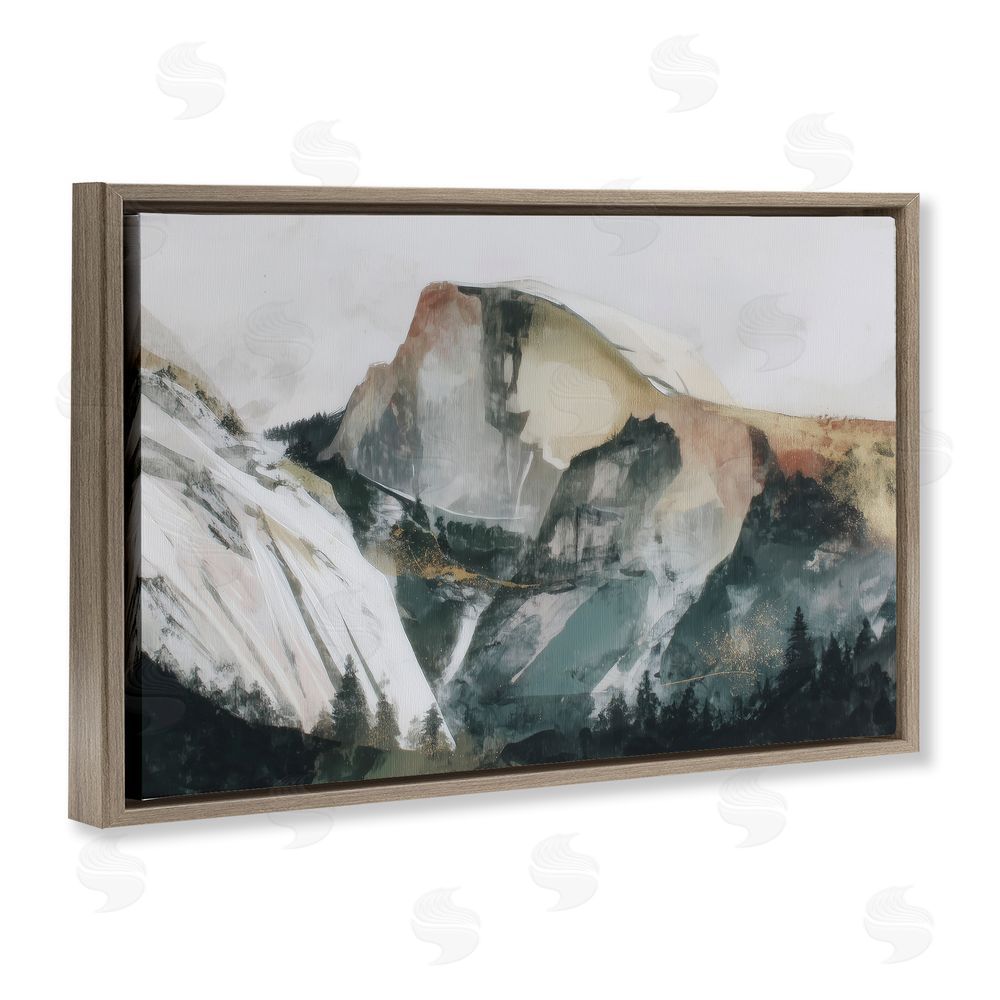 Chromatic Storm Studio Abstract Sierra Nevada Mountain Brown Floating Frame Stretched Canvas Wall Art Print