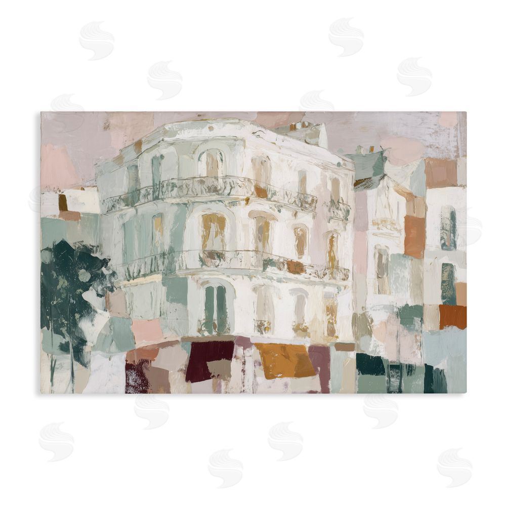 Chromatic Storm Studio Barcelona Street Corner Stretched Canvas Wall Art Print