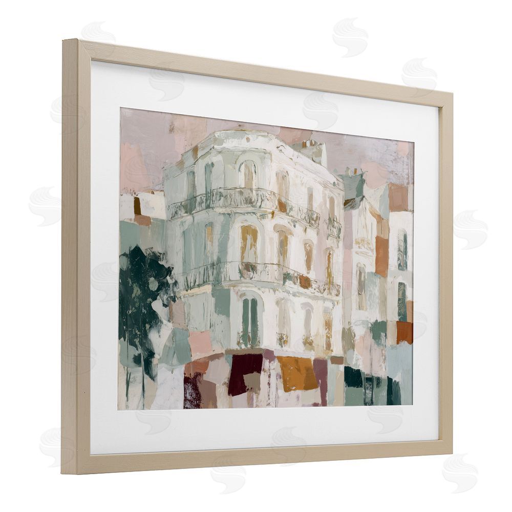 Chromatic Storm Studio Barcelona Street Corner Brown Framed Print Under Glass with Matting Wall Art