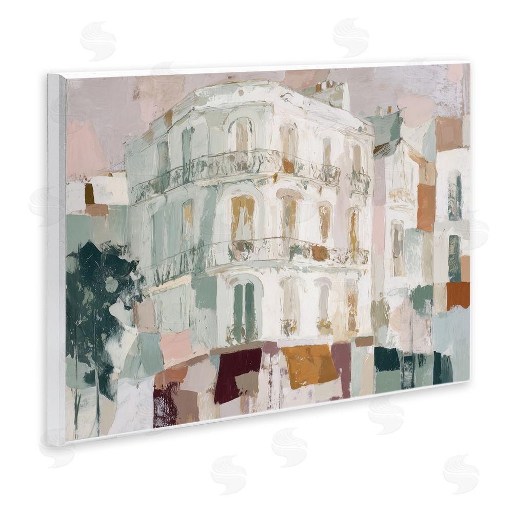 Chromatic Storm Studio Barcelona Street Corner Wall Plaque Art Print with White Foil Wrap
