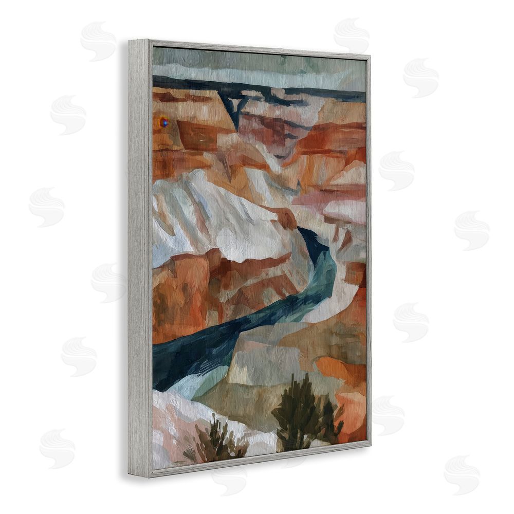 Chromatic Storm Studio Canyon Rim Textures Impression Gray Framed Giclee Wall Art Print