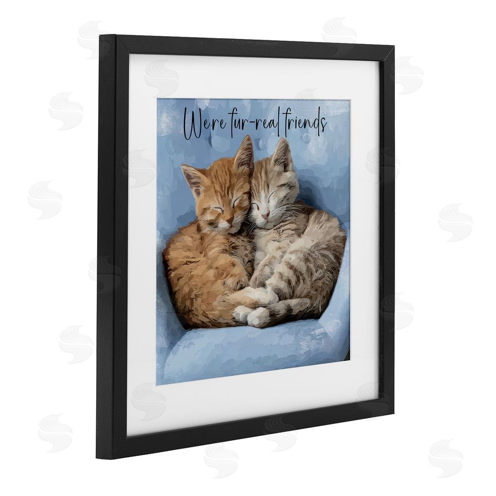 Kim Curinga We're Fur-Real Friends Black Framed Print Under Glass with White Mat Wall Art