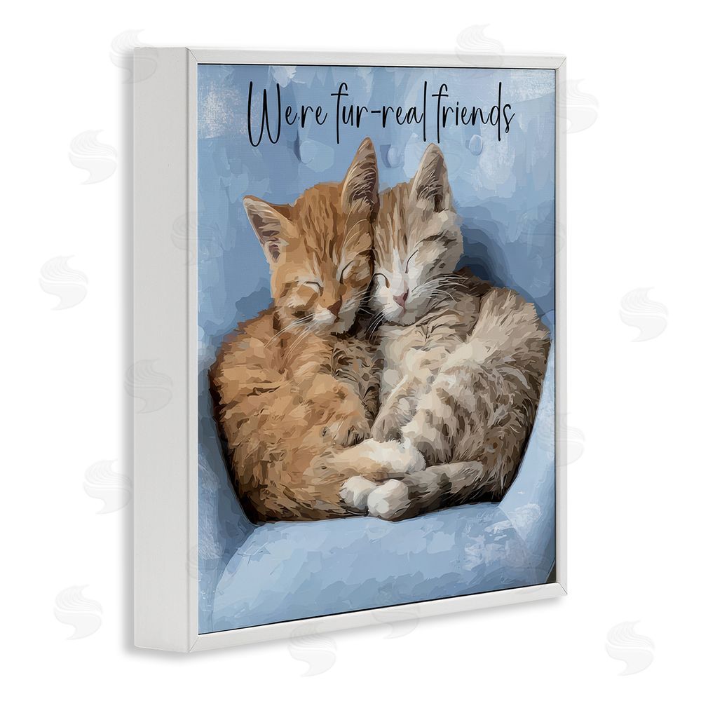 Kim Curinga We're Fur-Real Friends White Framed Giclee Wall Art Print