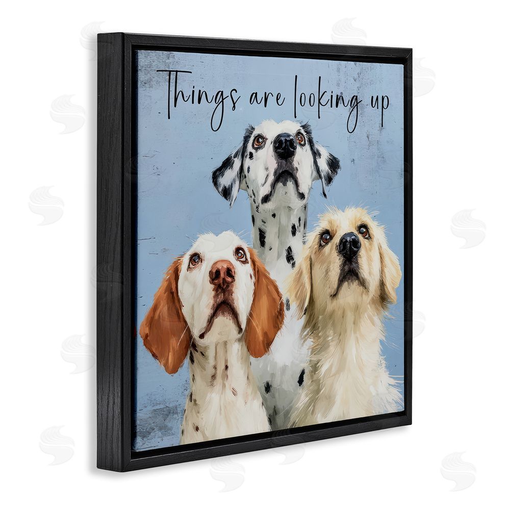 Kim Curinga Things Are Looking Up Black Floating Framed Canvas Wall Art Print
