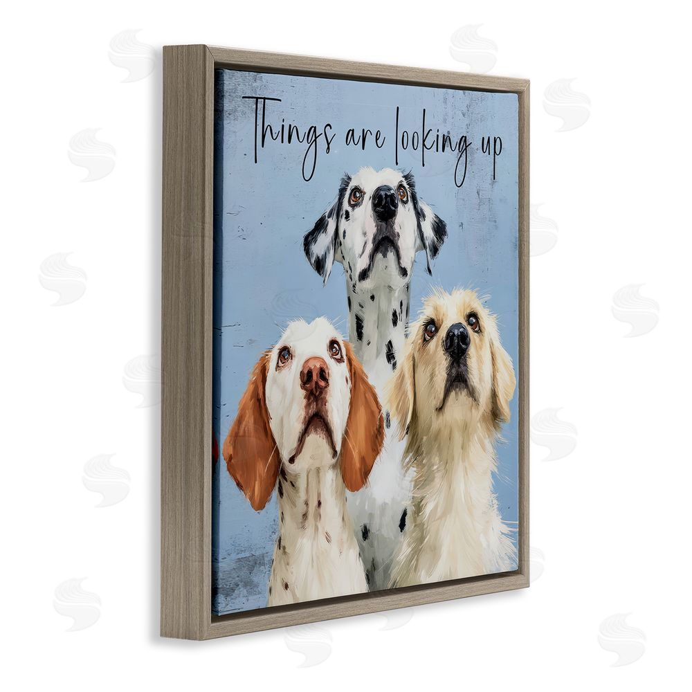Kim Curinga Things Are Looking Up Brown Floating Framed Canvas Wall Art Print