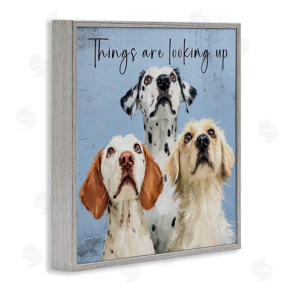 Kim Curinga Things Are Looking Up Gray Framed Giclee Wall Art Print