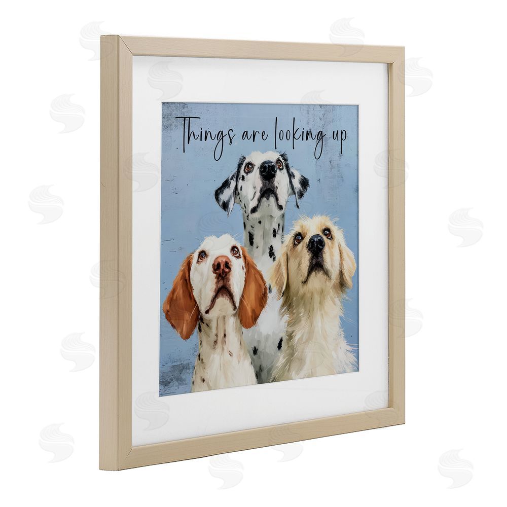 Kim Curinga Things Are Looking Up Brown Framed Print Under Glass with White Mat Wall Art