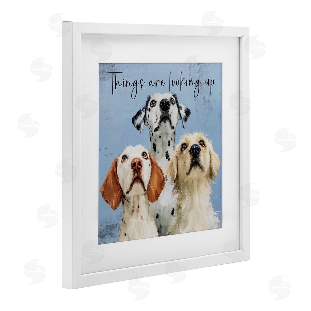 Kim Curinga Things Are Looking Up White Framed Print Under Glass with White Mat Wall Art