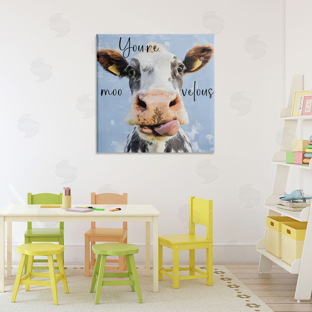 Kim Curinga You're Moo-velous Cow Stretched Canvas on Wall