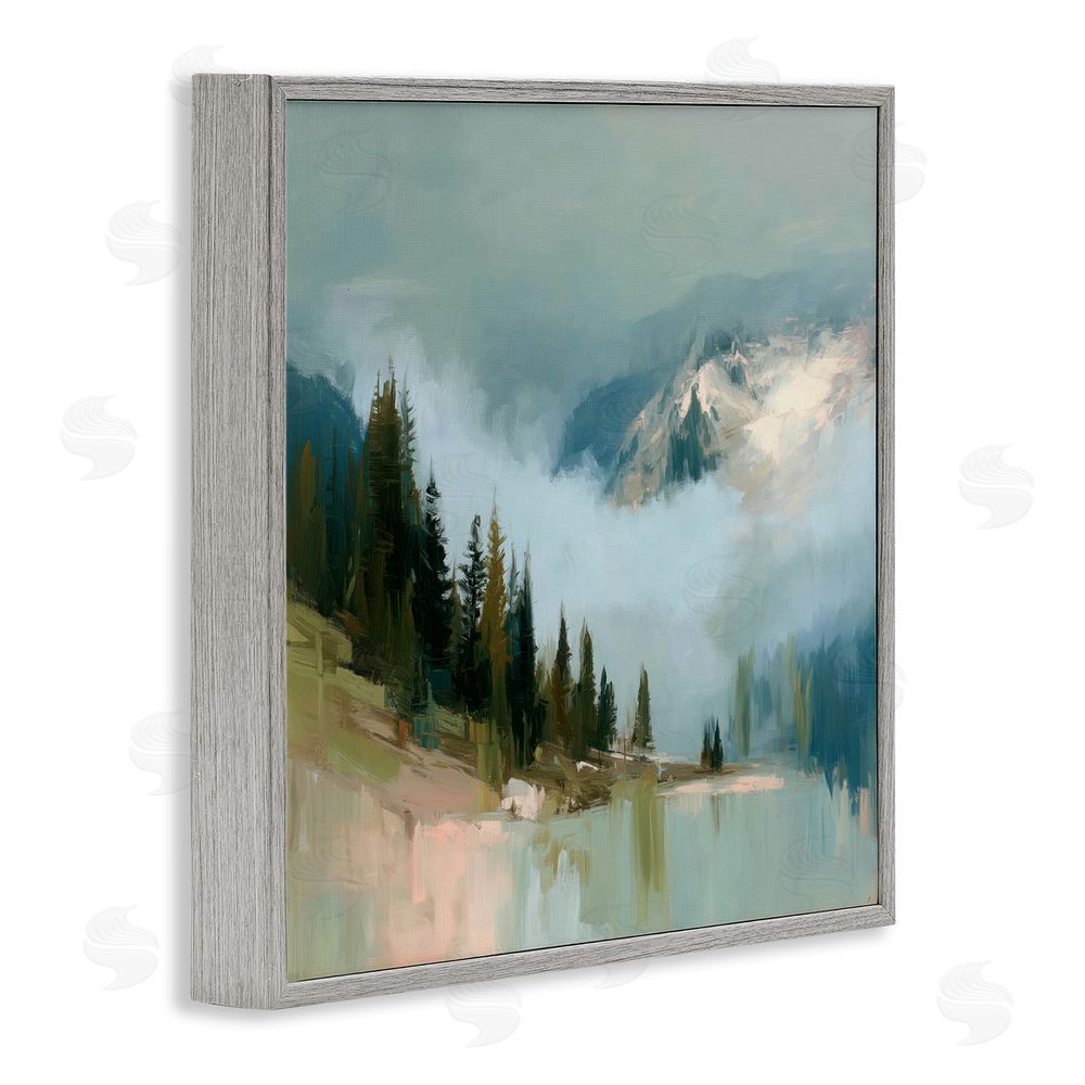 Kim Curinga Fog On The Mountains Gray Framed Giclee Wall Art