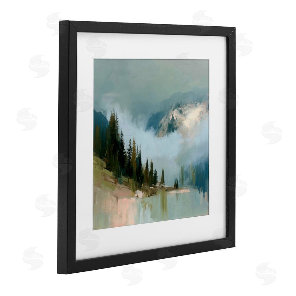 Kim Curinga Fog On The Mountains Black Framed Print Under Glass Wall Art