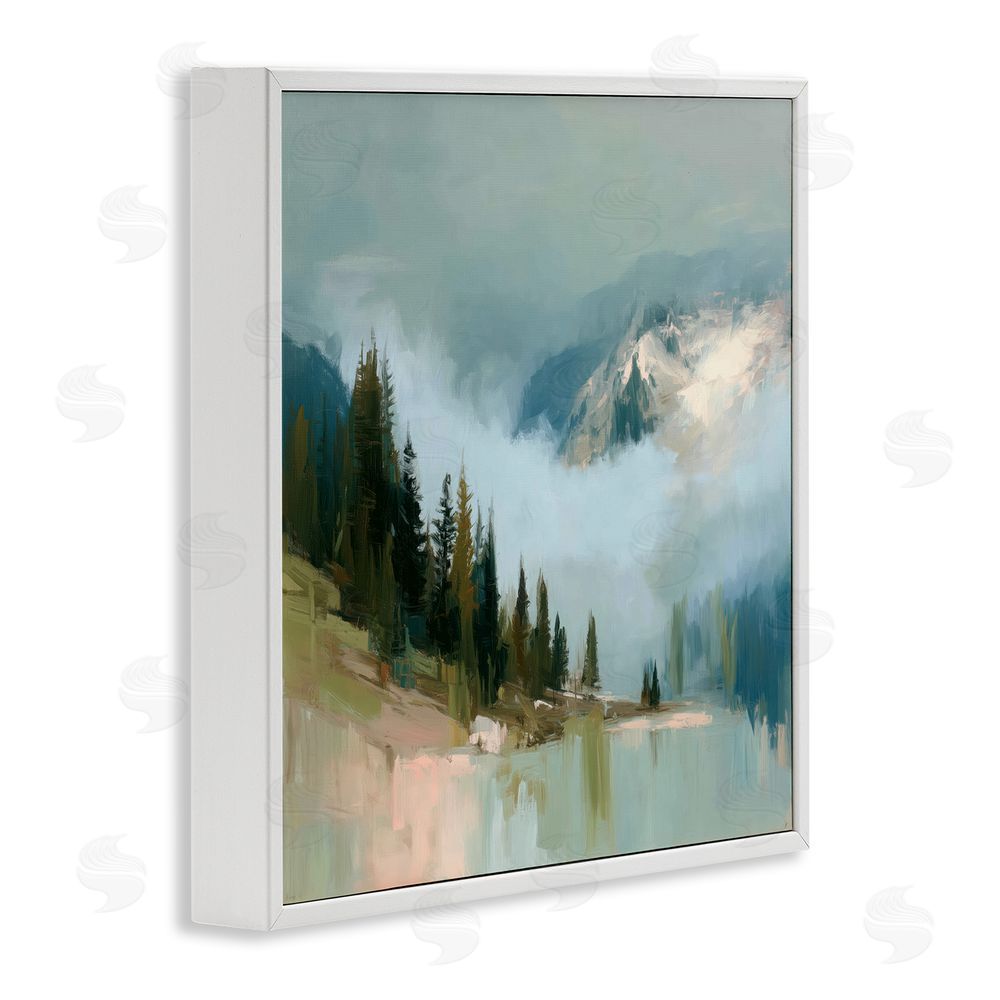 Kim Curinga Fog On The Mountains White Framed Giclee Wall Art