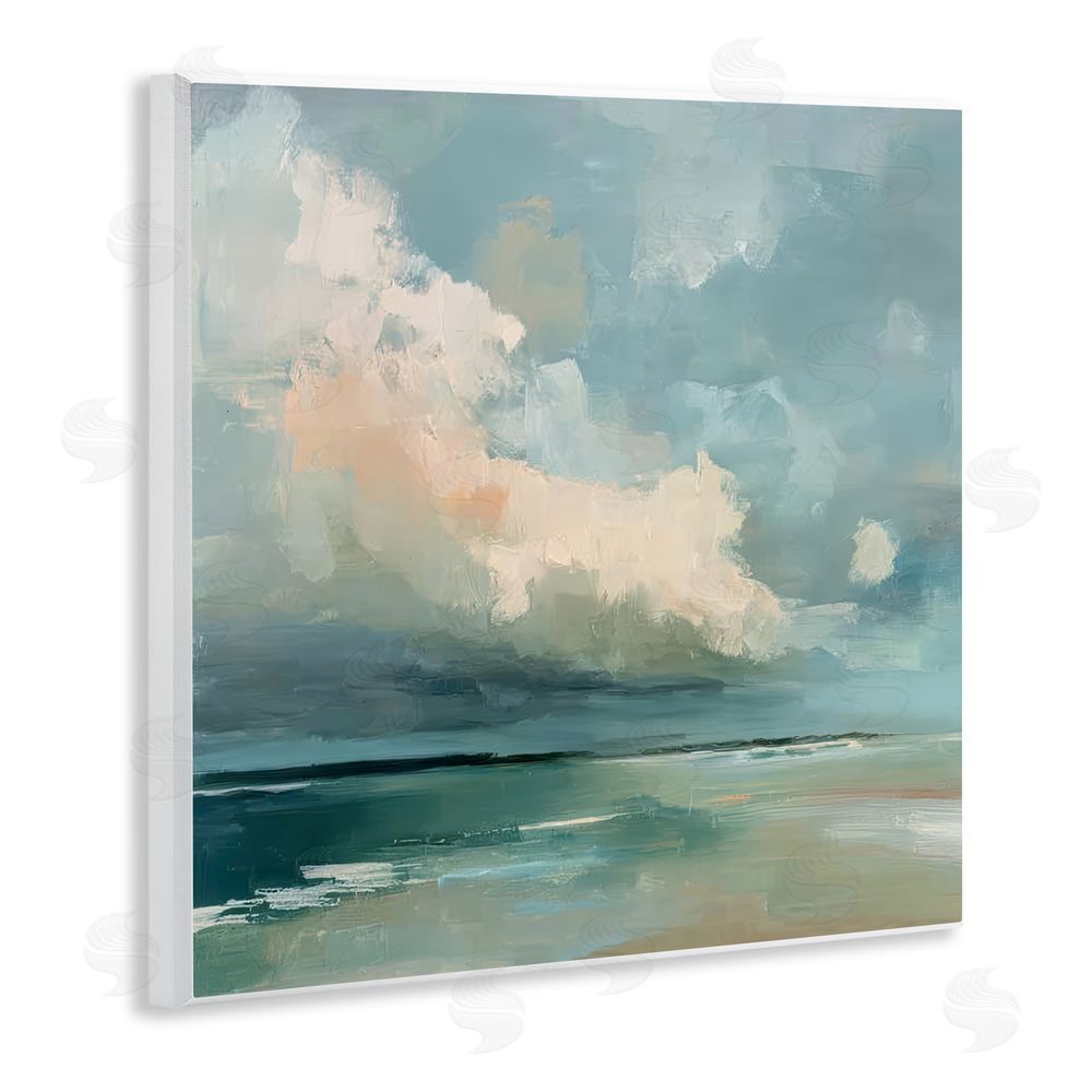 Kim Curinga Stormy Beach with Overhead Clouds Wall Plaque Printed Art