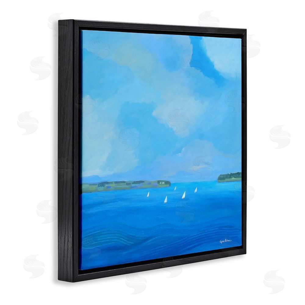 Lynn Ericson Fine Art A Perfect Day Seascape Black Floating Frame Stretched Canvas Wall Art Print