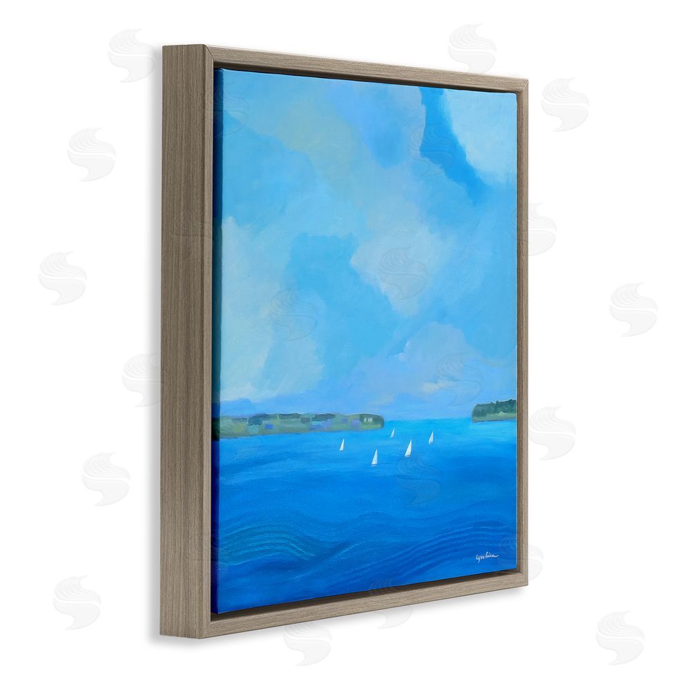 Lynn Ericson Fine Art A Perfect Day Seascape Brown Floating Frame Stretched Canvas Wall Art Print