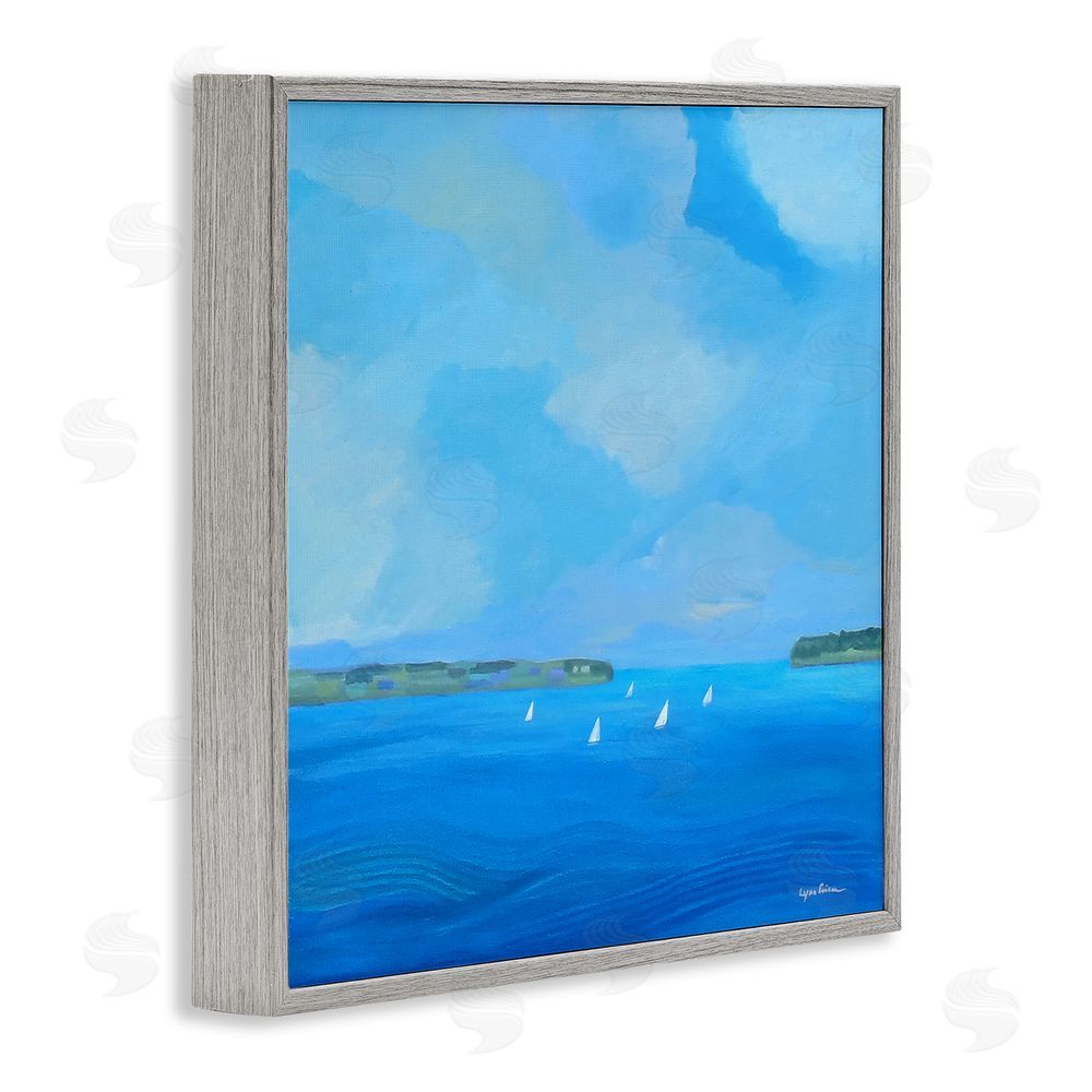 Lynn Ericson Fine Art A Perfect Day Seascape Gray Framed Giclee Wall Art Print