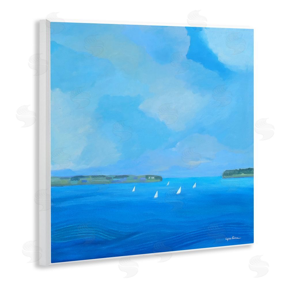 Lynn Ericson Fine Art A Perfect Day Seascape Wall Plaque Art Print with White Foil Wrap