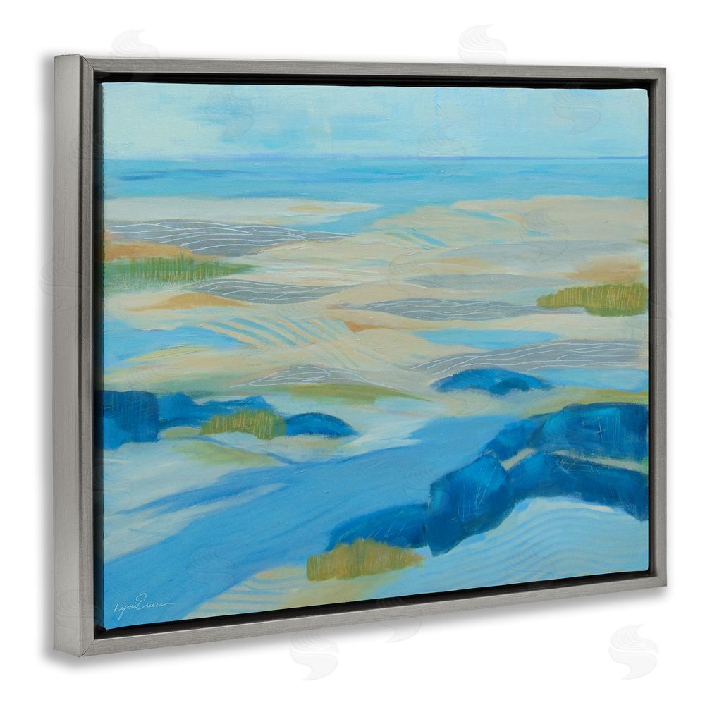 Lynn Ericson Fine Art Coastal Walk Among Dunes Gray Floating Frame Canvas Wall Art Print