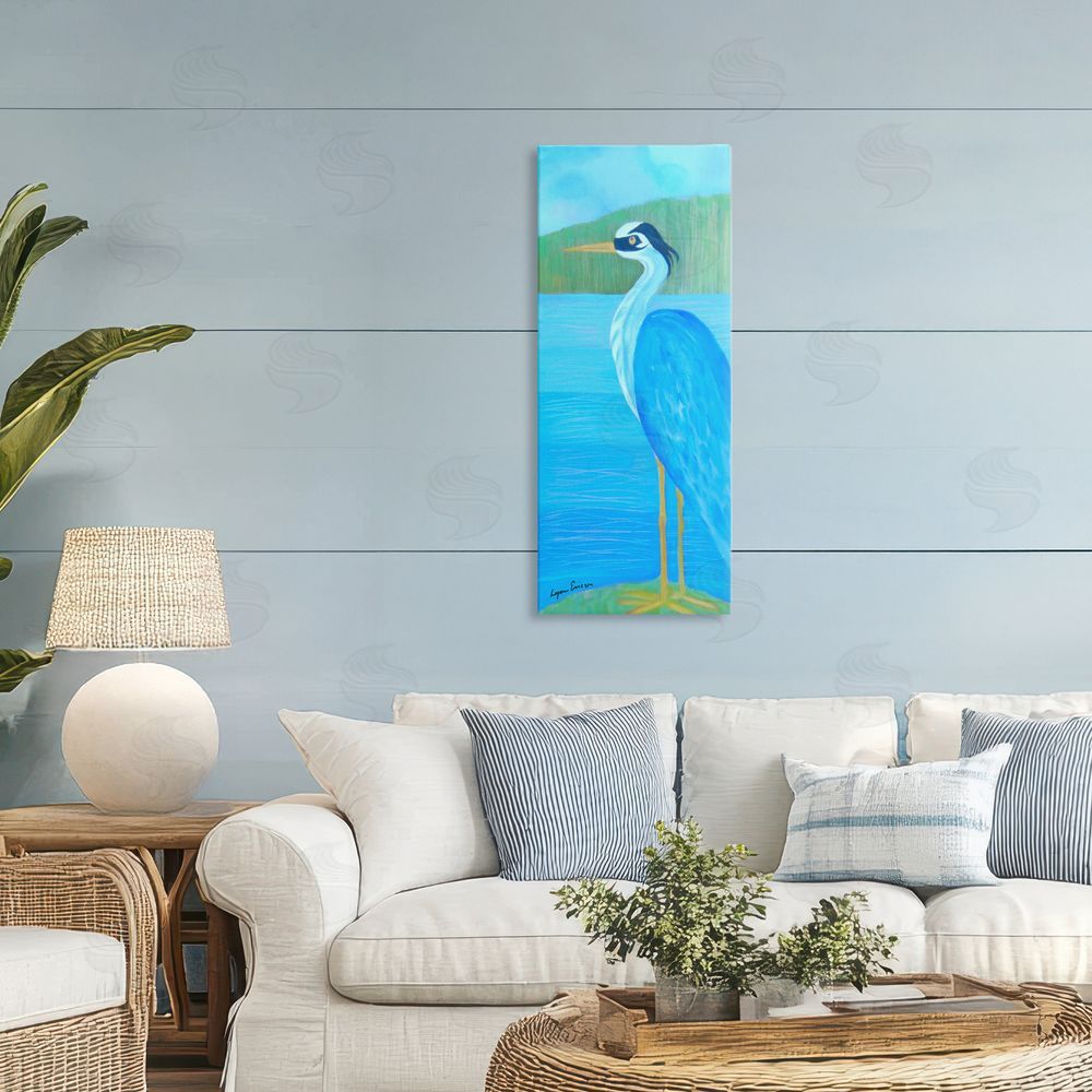 Lynn Ericson Fine Art Great Blue Heron Stretched Canvas Wall Art in Room