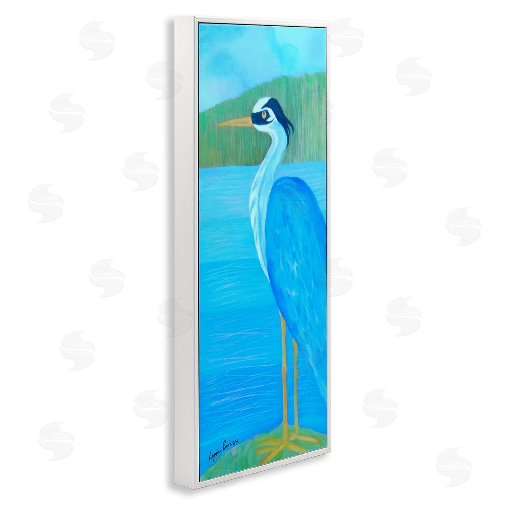 Lynn Ericson Fine Art Great Blue Heron White Framed Giclee Wall Art