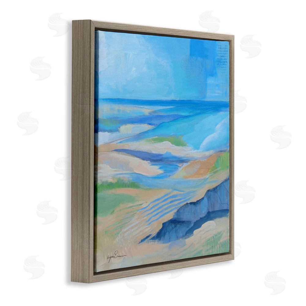 Lynn Ericson Fine Art After The Storm Beachscape Brown Floating Frame Stretched Canvas Wall Art Print
