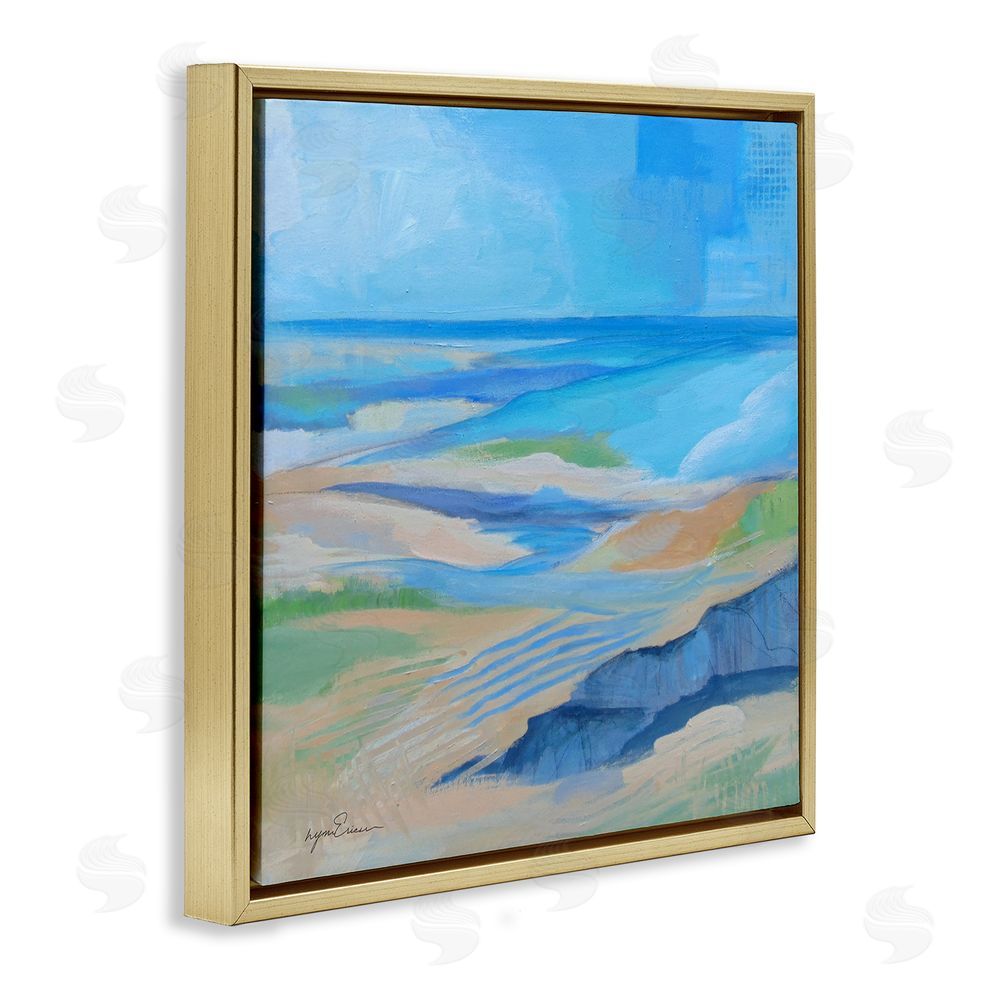 Lynn Ericson Fine Art After The Storm Beachscape Gold Floating Frame Stretched Canvas Wall Art Print
