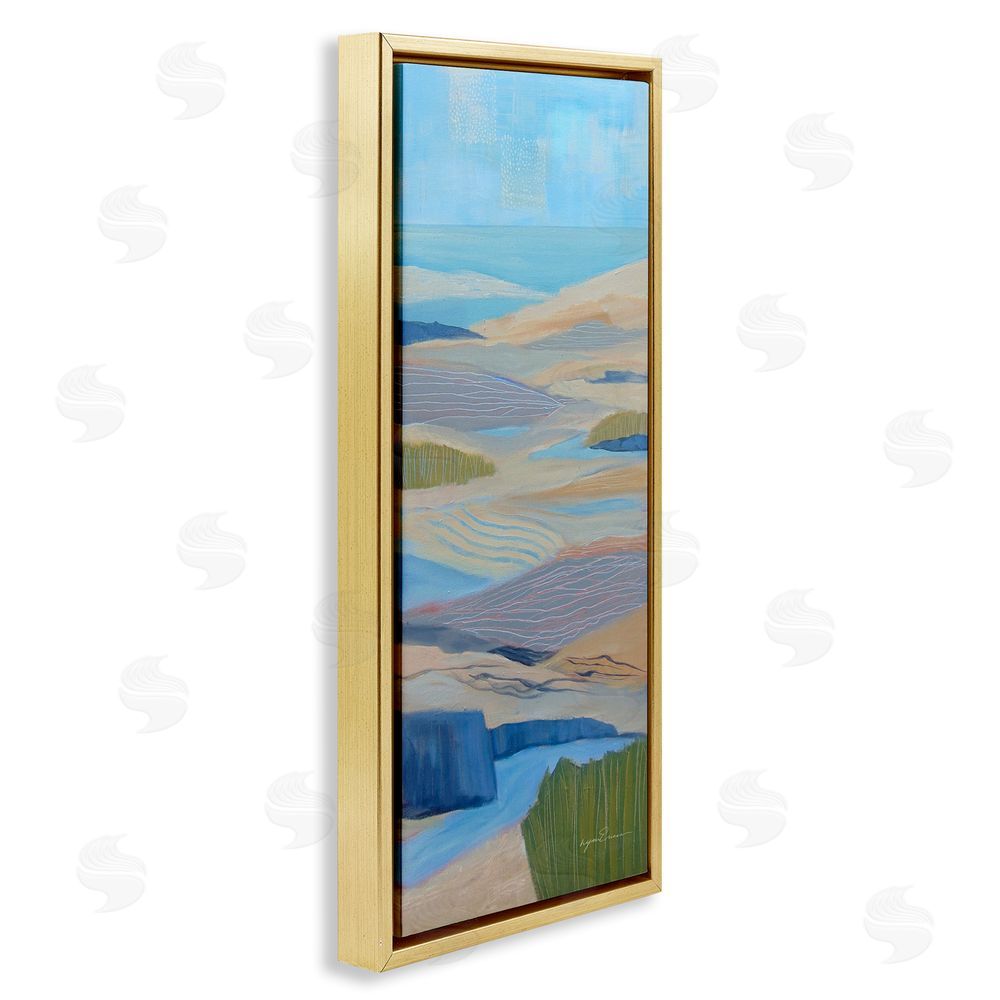 Lynn Ericson Fine Art Ebb & Flow Sand Dunes Gold Floating Frame Canvas Wall Art Print