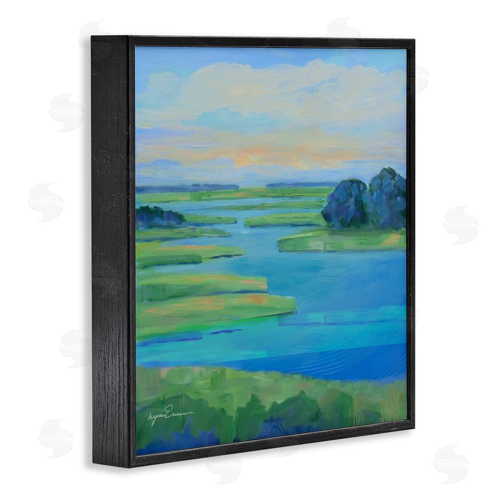Lynn Ericson Fine Art Scenic Scarborough Marshes Black Framed Giclee Wall Art Print
