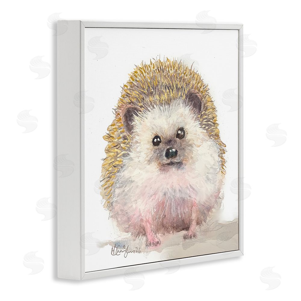 MB Cunningham Adorable Baby Hedgehog White Framed Giclee Wall Art Print