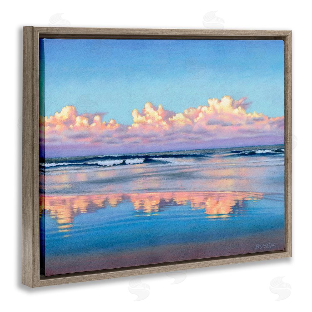 Susy Boyer Cloud Illusions Reflection Brown Floating Frame Canvas Wall Art Print