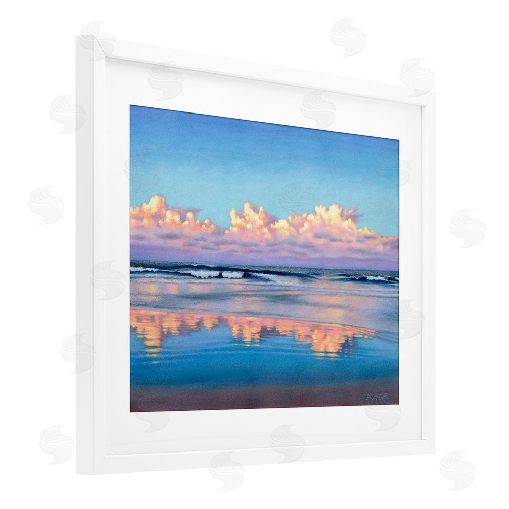 Susy Boyer Cloud Illusions Reflection White Framed Print Under Glass Wall Art