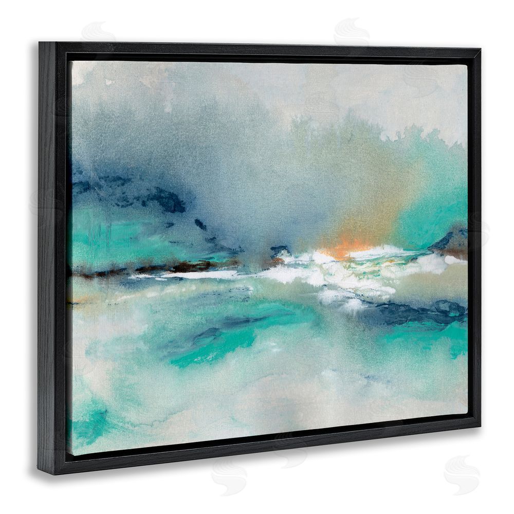 NLS Design Sun Bleached Crossing Black Floating Framed Canvas Wall Art Print