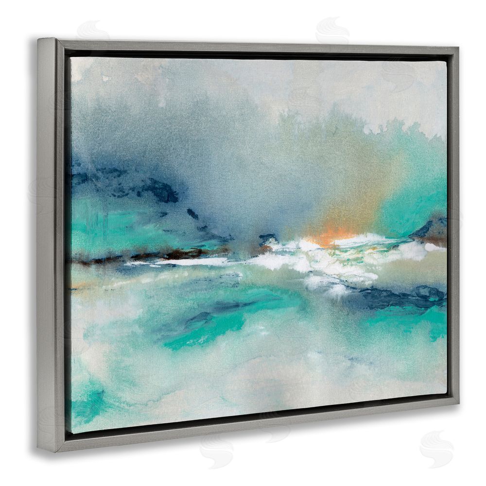 NLS Design Sun Bleached Crossing Gray Floating Framed Canvas Wall Art Print