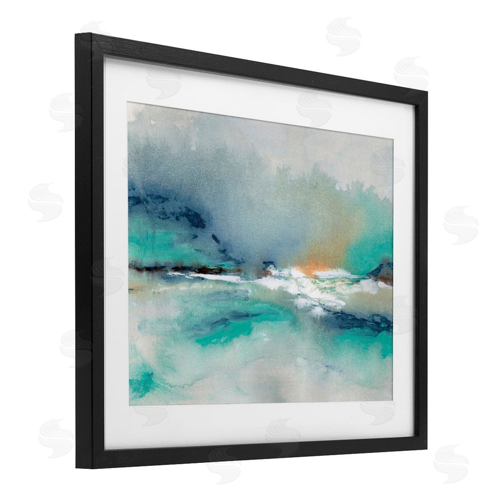 NLS Design Sun Bleached Crossing Black Framed Print Under Glass with White Mat Wall Art