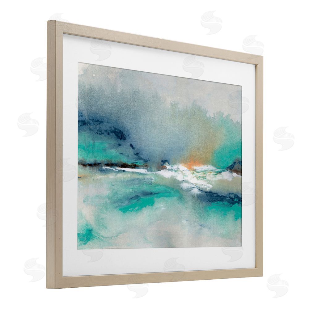 NLS Design Sun Bleached Crossing Brown Framed Print Under Glass with White Mat Wall Art