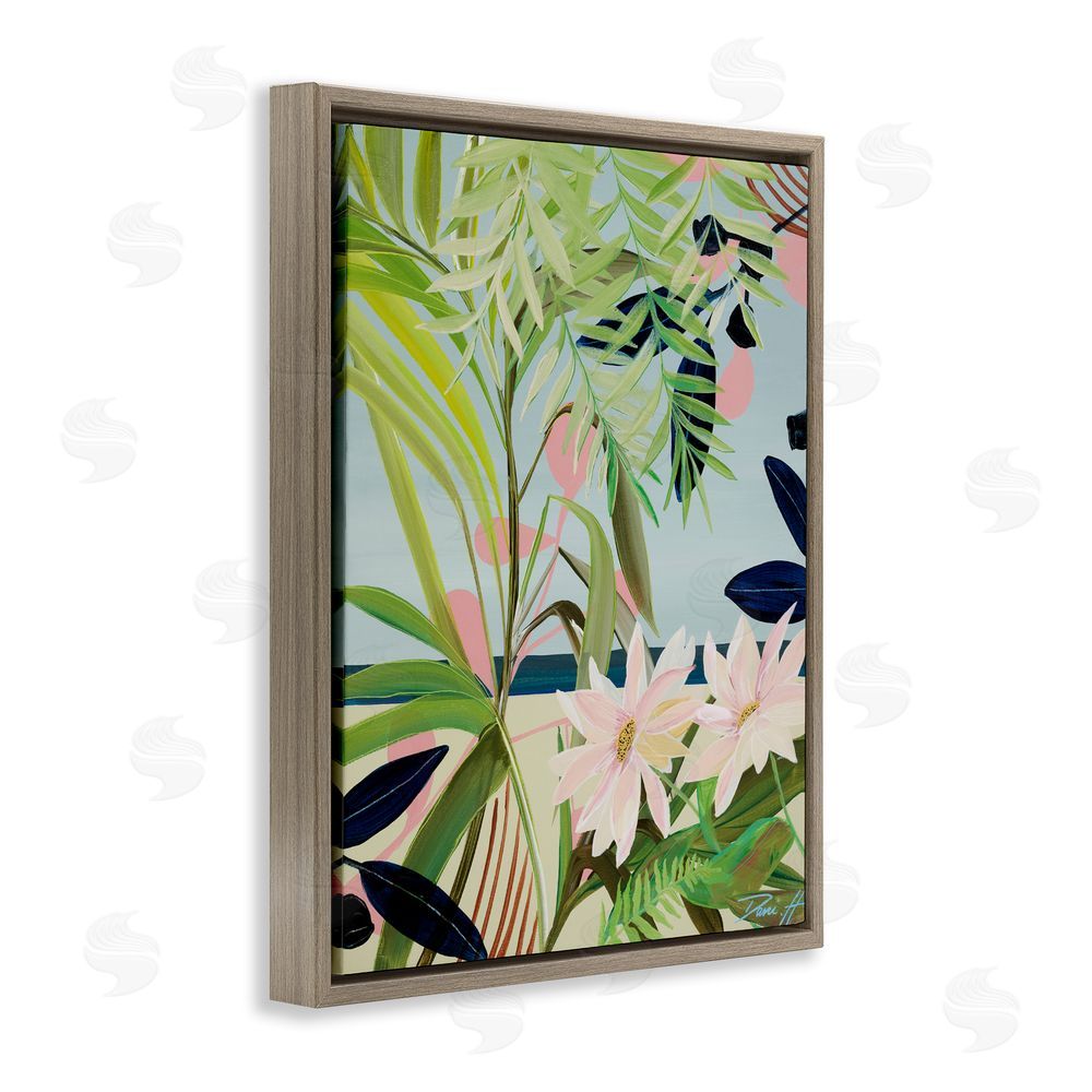 Dani Heyward Discovery of Lush Plants Brown Floating Frame Canvas Wall Art Print