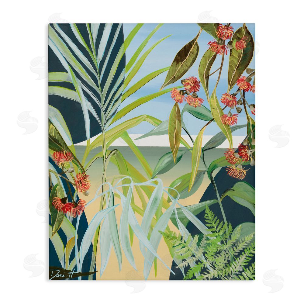 Dani Heyward Coastal Morning Leaves Stretched Canvas Wall Art