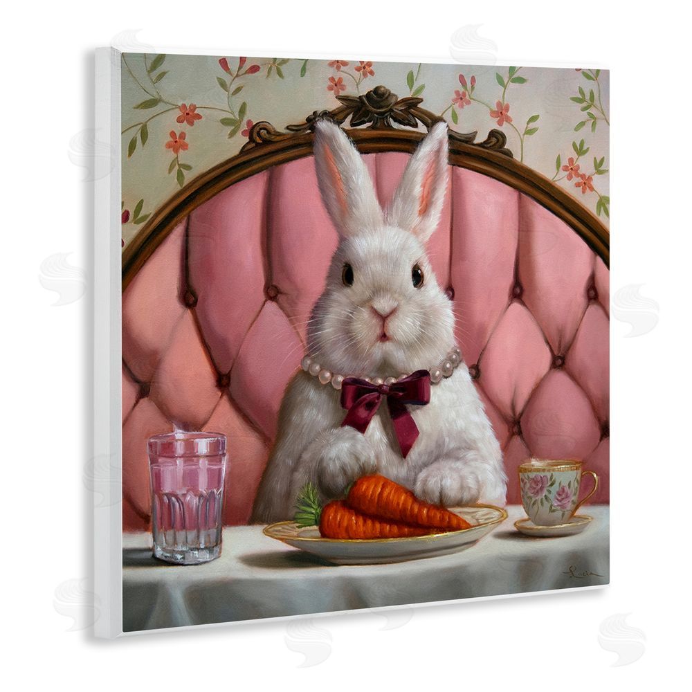 Lucia Heffernan Bun Appetit Rabbit Dining Wall Plaque Art Print with White Foil Wrap