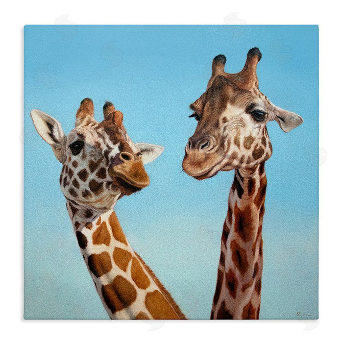 Lucia Heffernan Romantic Soulmate Giraffes Stretched Canvas Wall Art