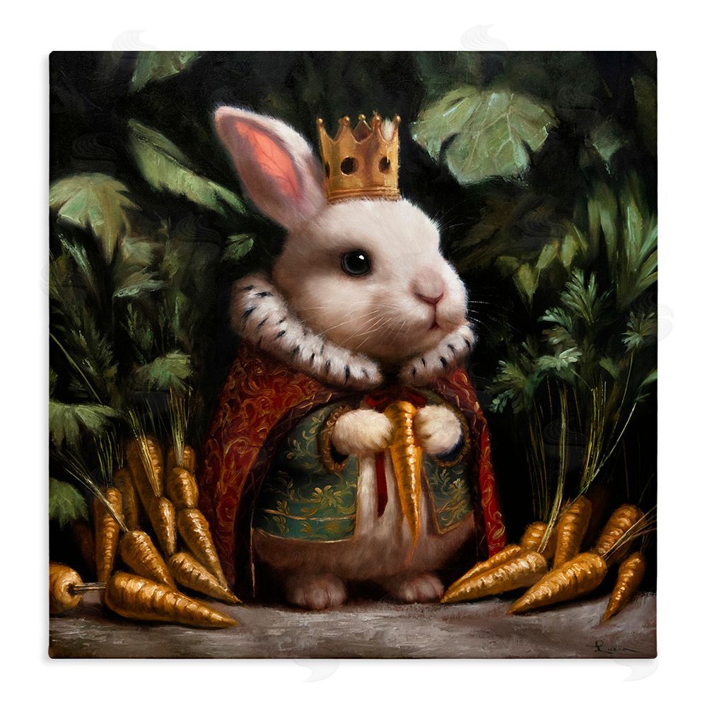 Lucia Heffernan Carrot Gold Royal Rabbit Stretched Canvas Wall Art Print